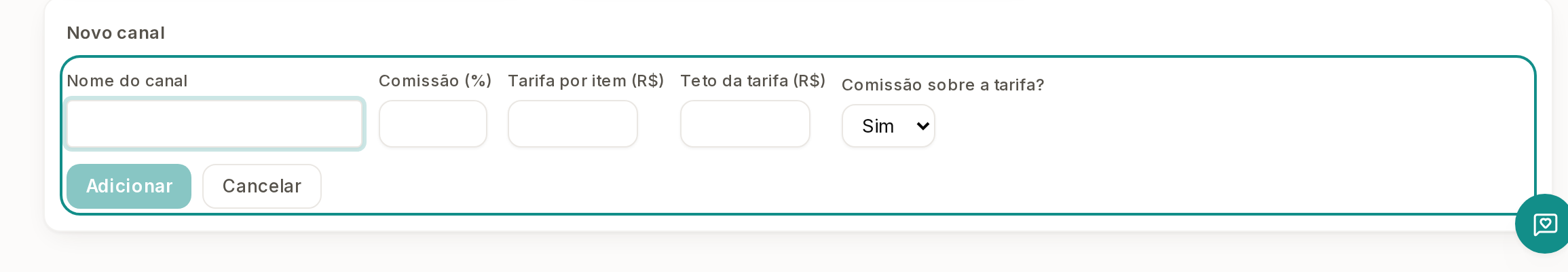 Tela do Calcularte com o elemento deste passo em destaque, em /canais-de-venda