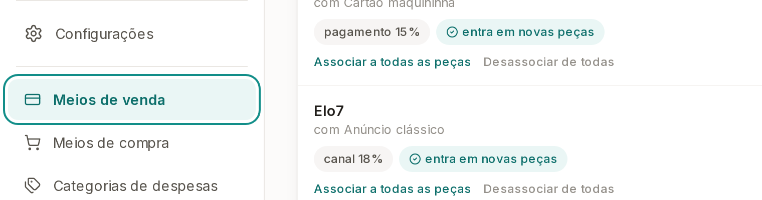Tela do Calcularte com o elemento deste passo em destaque, em /canais-de-venda