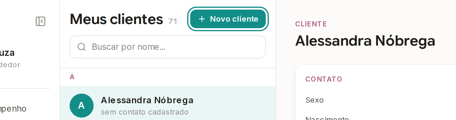 Tela do Calcularte com o elemento deste passo em destaque, em /clientes