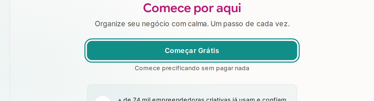 Tela do Calcularte com o elemento deste passo em destaque, em /comecar
