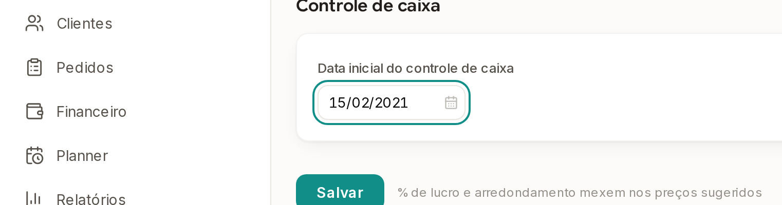 Tela do Calcularte com o elemento deste passo em destaque, em /configuracoes?aba=financas