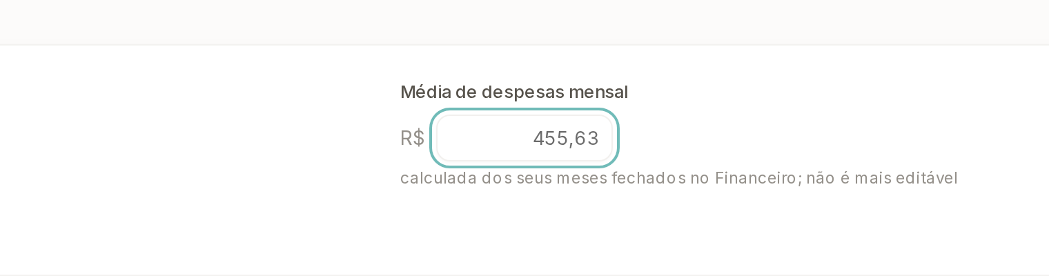 Tela do Calcularte com o elemento deste passo em destaque, em /configuracoes?aba=financas