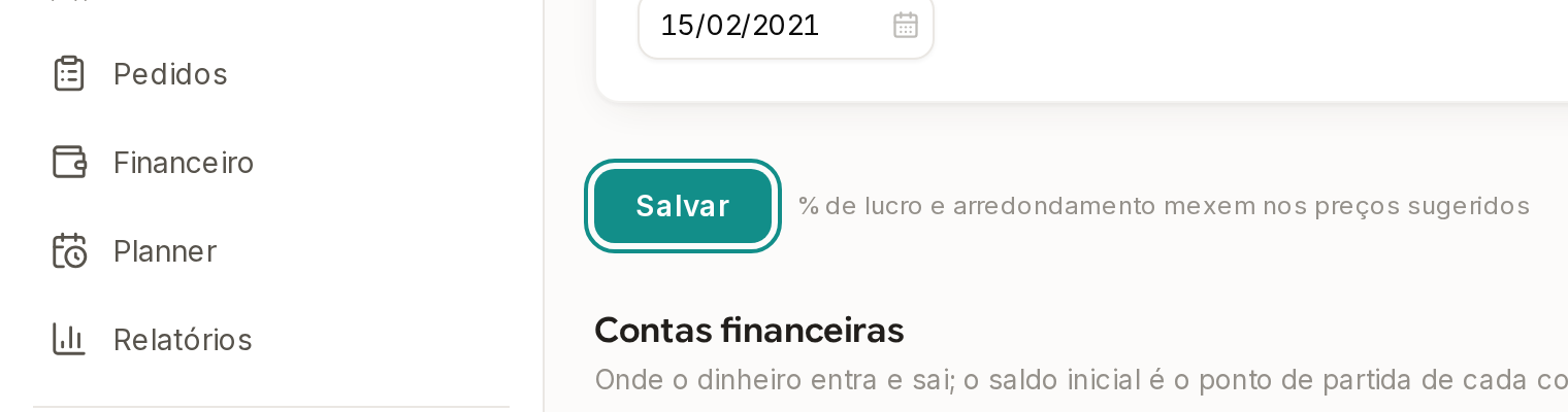 Tela do Calcularte com o elemento deste passo em destaque, em /configuracoes?aba=financas