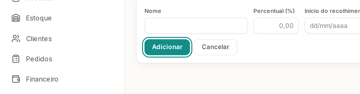 Tela do Calcularte com o elemento deste passo em destaque, em /configuracoes?aba=impostos