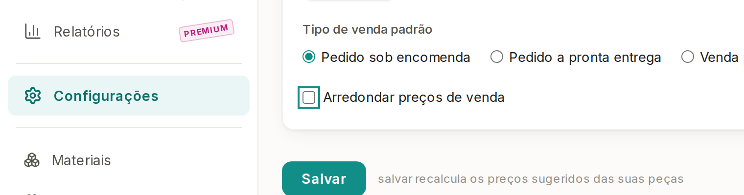 Tela do Calcularte com o elemento deste passo em destaque, em /configuracoes?aba=sistema-de-trabalho