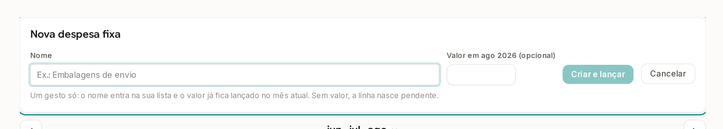 Tela do Calcularte com o elemento deste passo em destaque, em /despesas