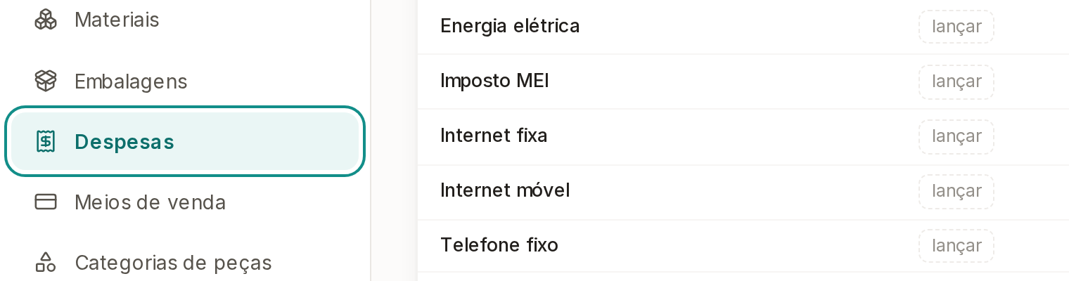 Tela do Calcularte com o elemento deste passo em destaque, em /despesas