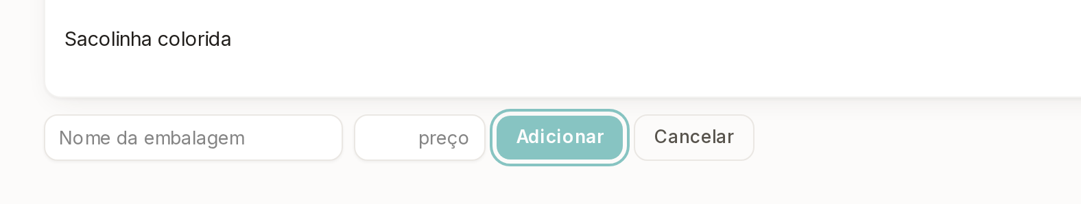 Tela do Calcularte com o elemento deste passo em destaque, em /embalagens