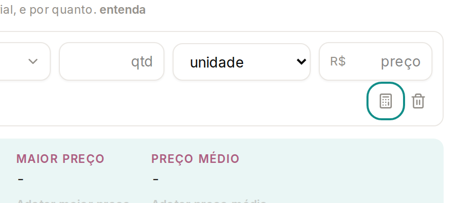 Tela do Calcularte com o elemento deste passo em destaque, em /estoque