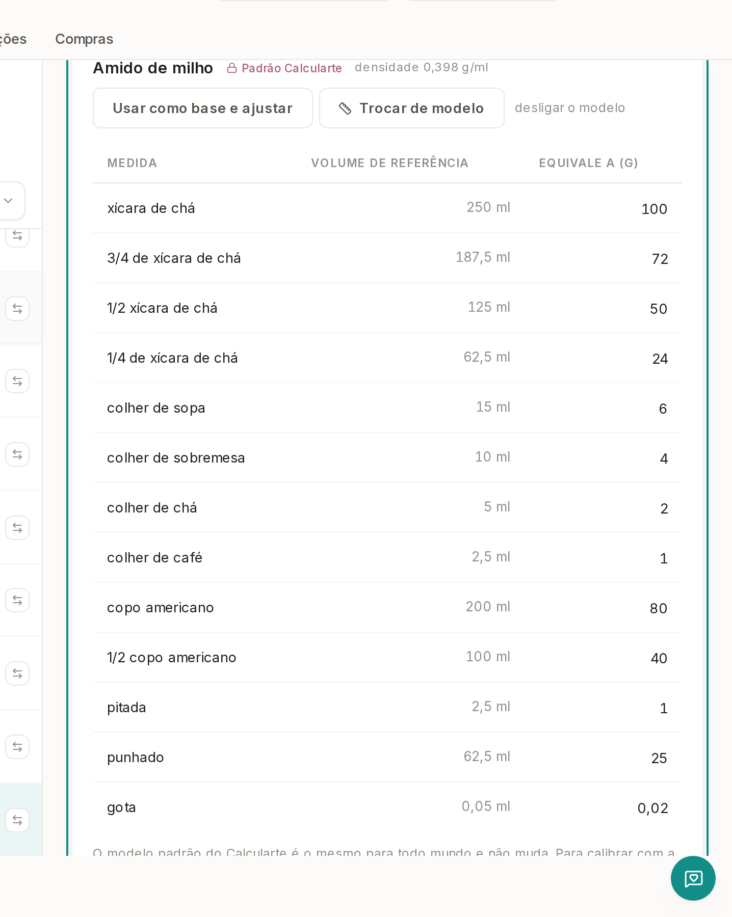 Tela do Calcularte com o elemento deste passo em destaque, em /estoque