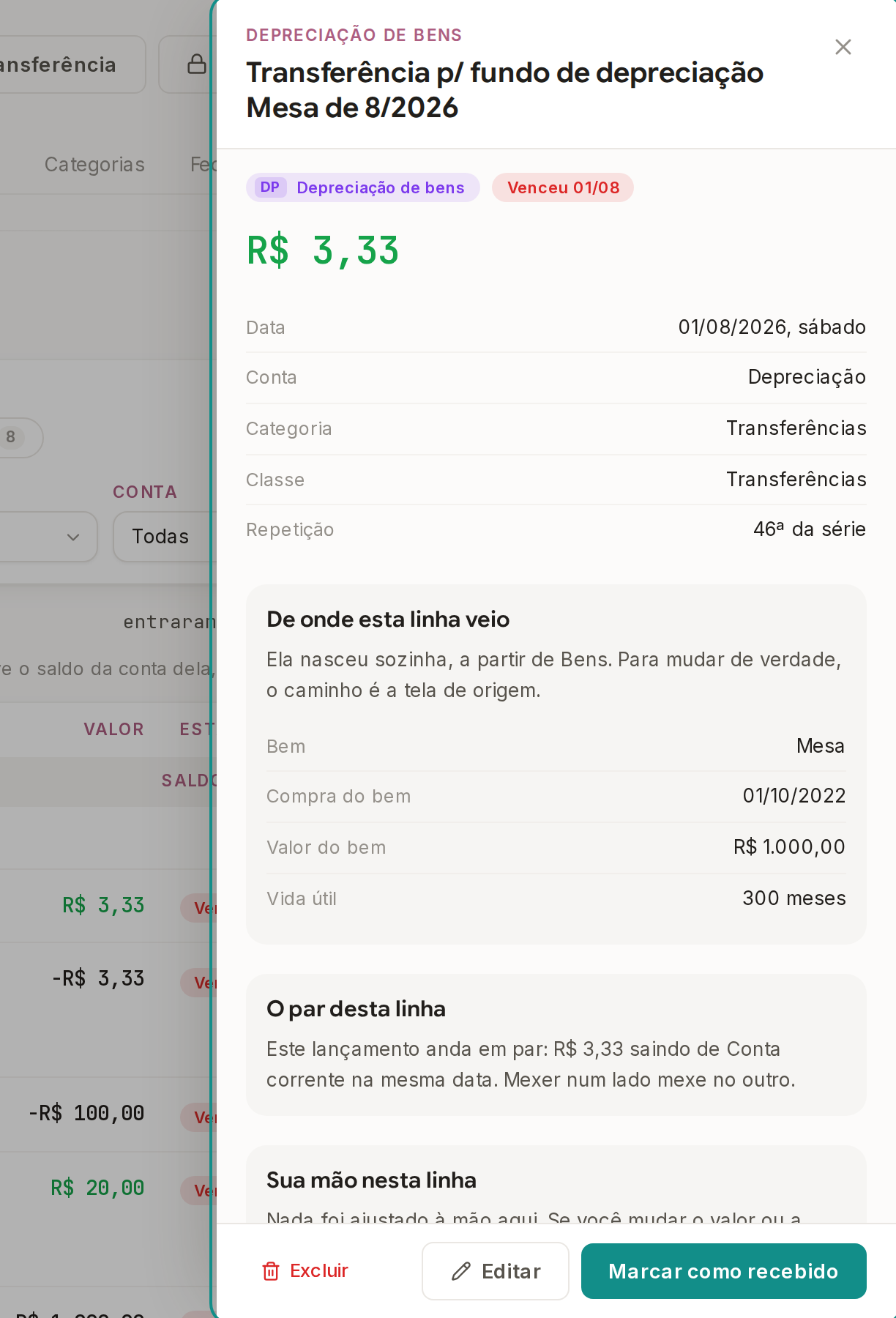 Tela do Calcularte com o elemento deste passo em destaque, em /financeiro