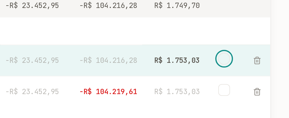 Tela do Calcularte com o elemento deste passo em destaque, em /financeiro