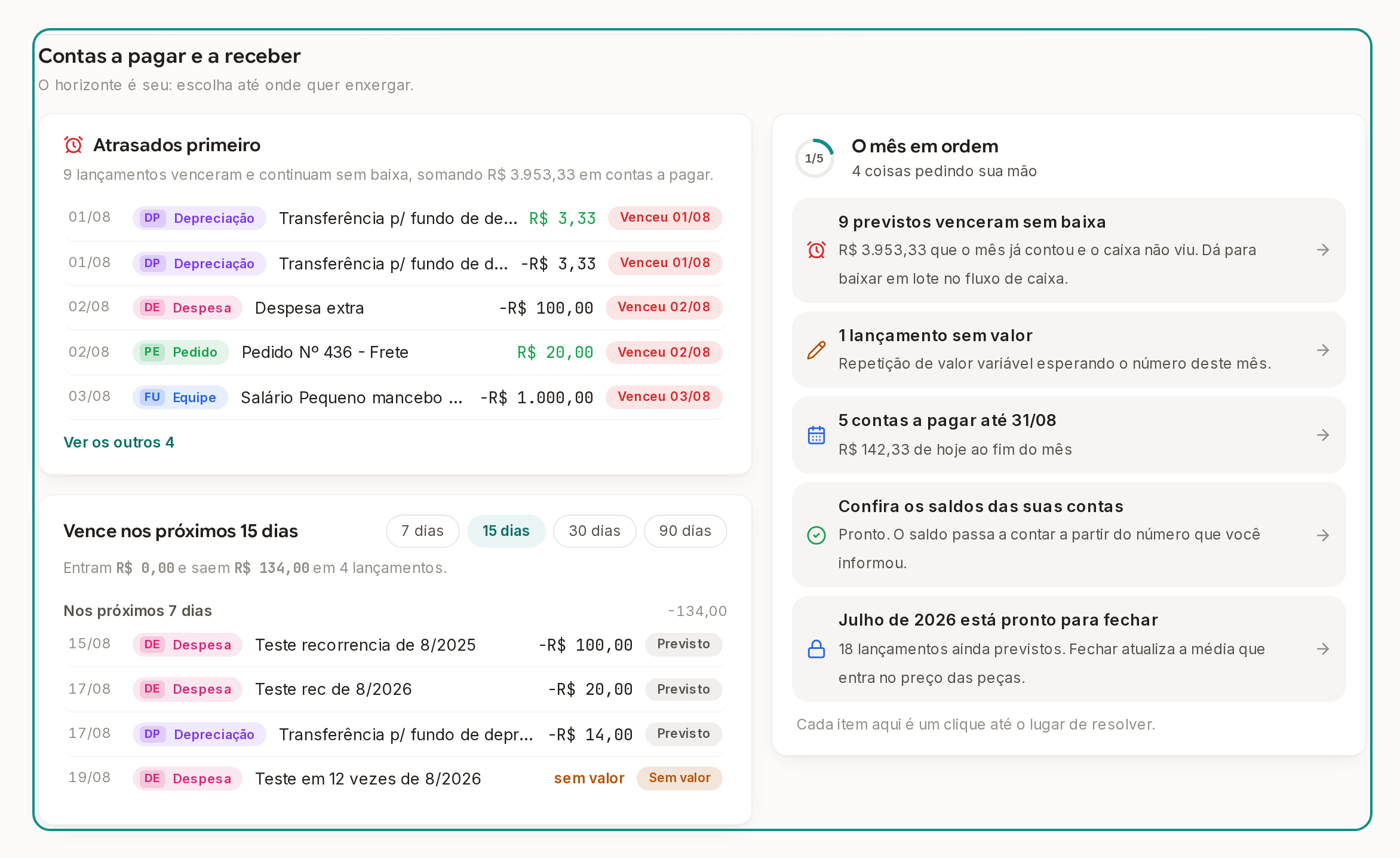 Tela do Calcularte com o elemento deste passo em destaque, em /financeiro
