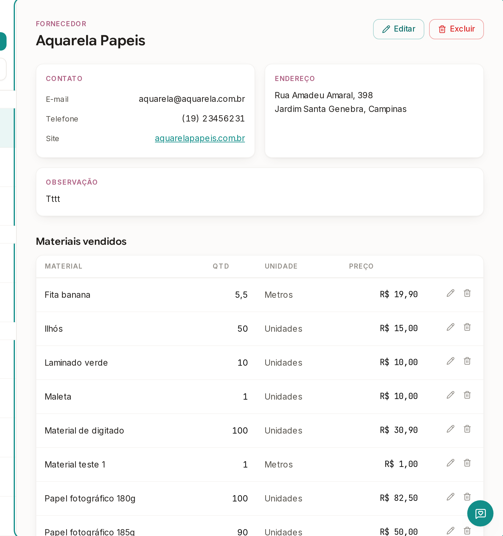 Tela do Calcularte com o elemento deste passo em destaque, em /fornecedores