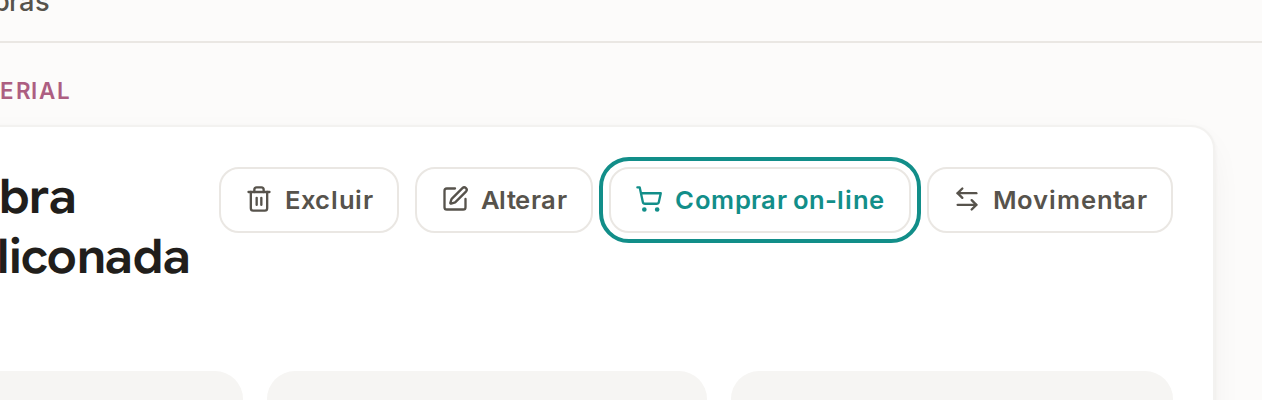 Tela do Calcularte com o elemento deste passo em destaque, em /materiais