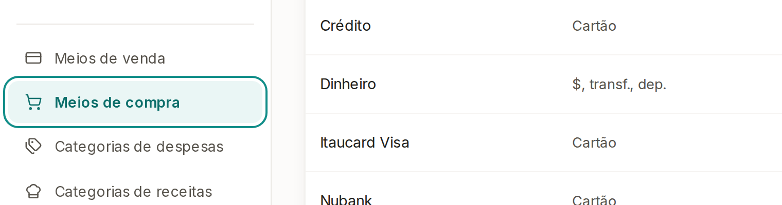 Tela do Calcularte com o elemento deste passo em destaque, em /meios-de-compra
