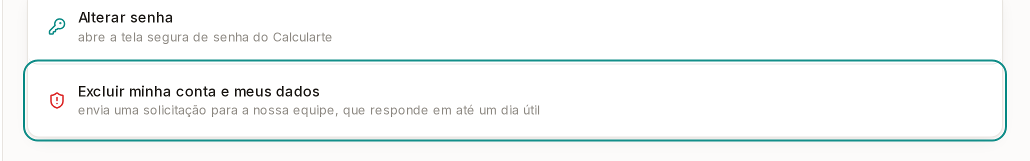 Tela do Calcularte com o elemento deste passo em destaque, em /minha-conta