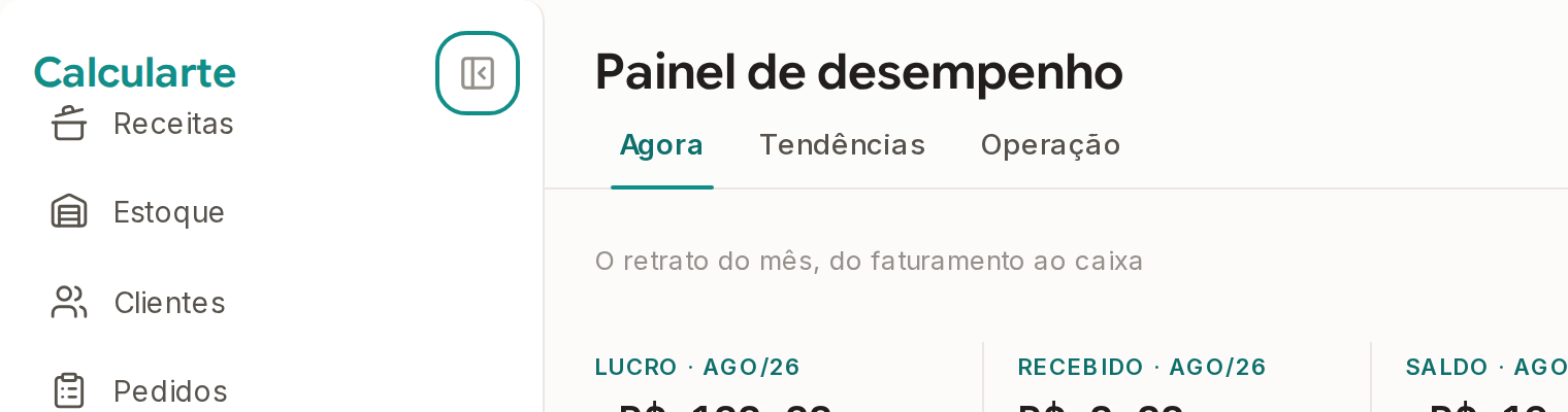 Tela do Calcularte com o elemento deste passo em destaque, em /painel