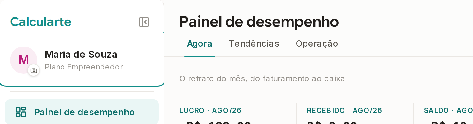 Tela do Calcularte com o elemento deste passo em destaque, em /painel