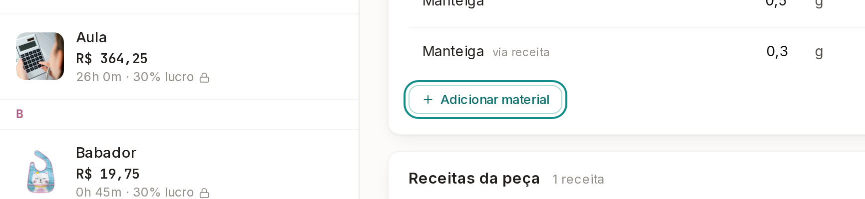 Tela do Calcularte com o elemento deste passo em destaque, em /pecas