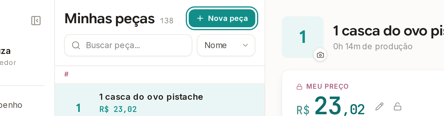 Tela do Calcularte com o elemento deste passo em destaque, em /pecas
