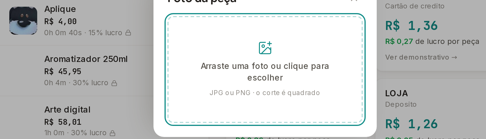 Tela do Calcularte com o elemento deste passo em destaque, em /pecas