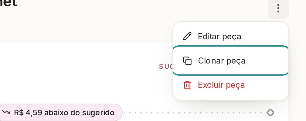 Tela do Calcularte com o elemento deste passo em destaque, em /pecas