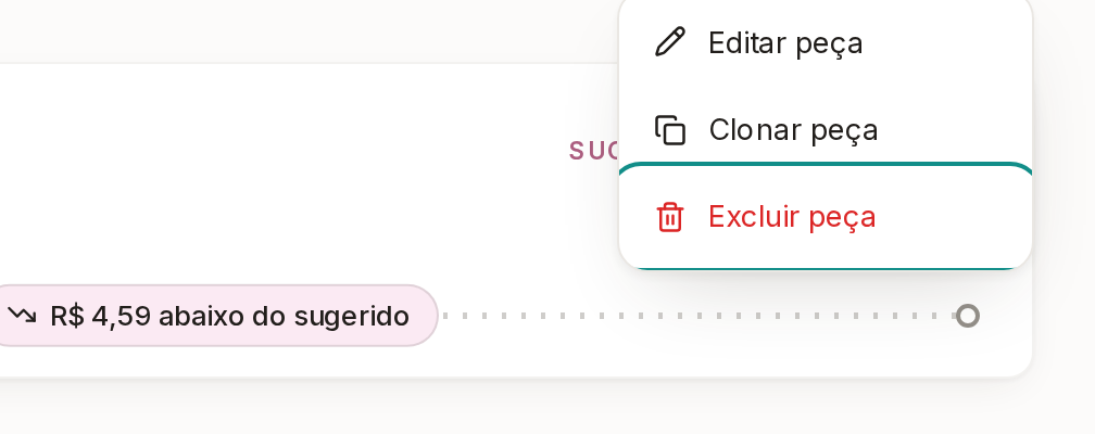 Tela do Calcularte com o elemento deste passo em destaque, em /pecas