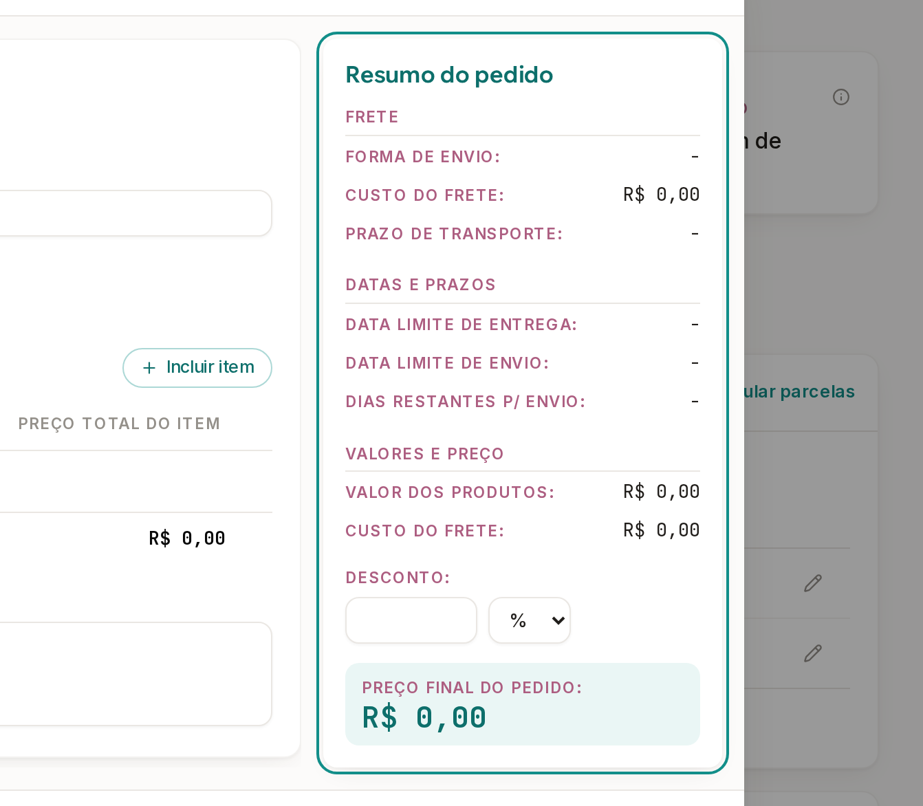 Tela do Calcularte com o elemento deste passo em destaque, em /pedidos