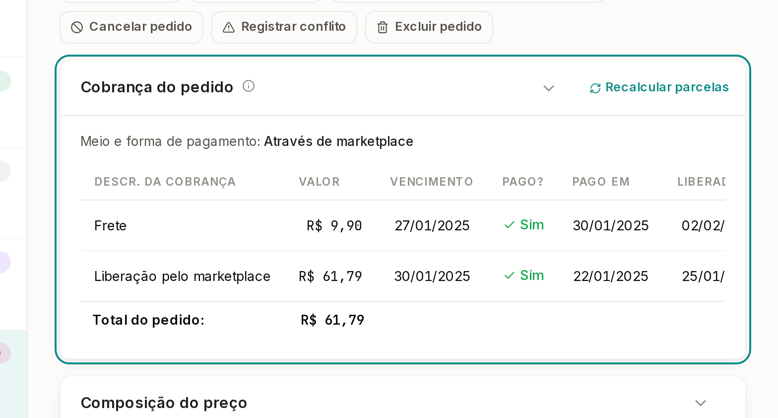 Tela do Calcularte com o elemento deste passo em destaque, em /pedidos