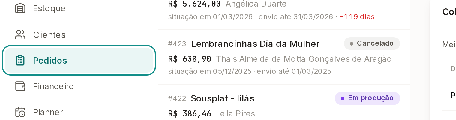 Tela do Calcularte com o elemento deste passo em destaque, em /pedidos