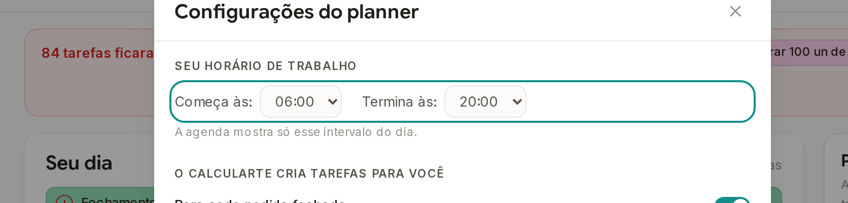 Tela do Calcularte com o elemento deste passo em destaque, em /planner