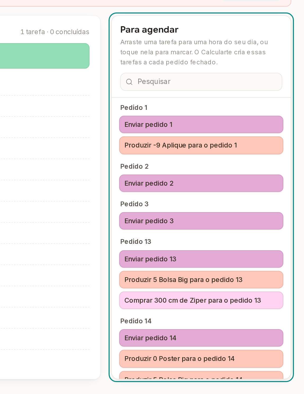Tela do Calcularte com o elemento deste passo em destaque, em /planner
