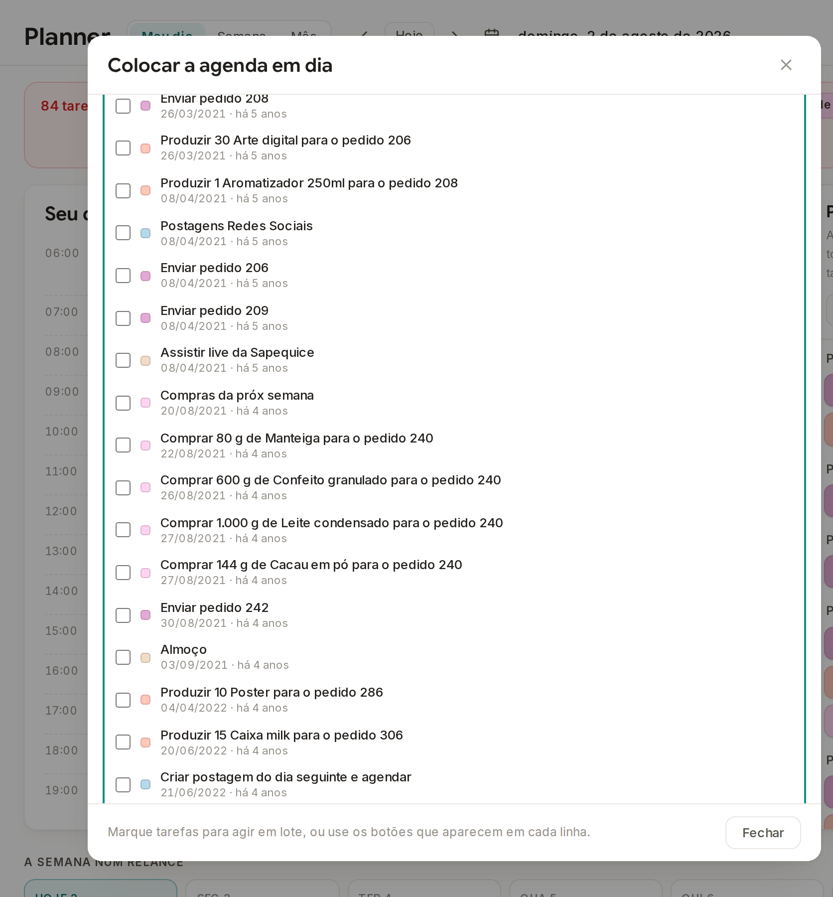 Tela do Calcularte com o elemento deste passo em destaque, em /planner