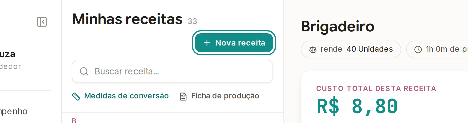 Tela do Calcularte com o elemento deste passo em destaque, em /receitas