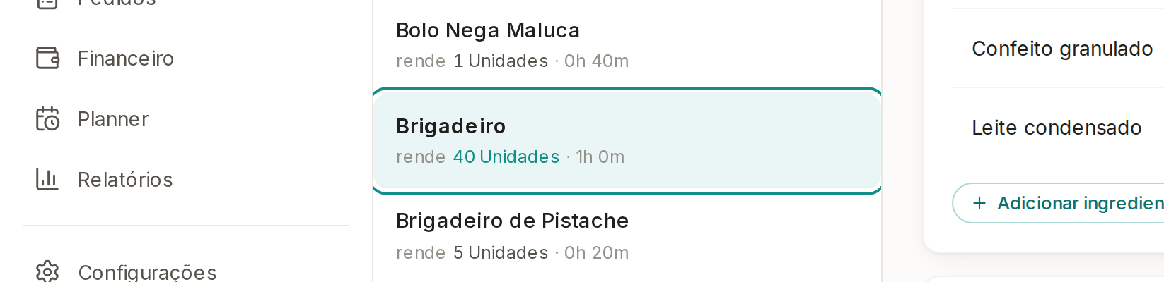 Tela do Calcularte com o elemento deste passo em destaque, em /receitas