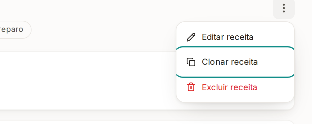 Tela do Calcularte com o elemento deste passo em destaque, em /receitas