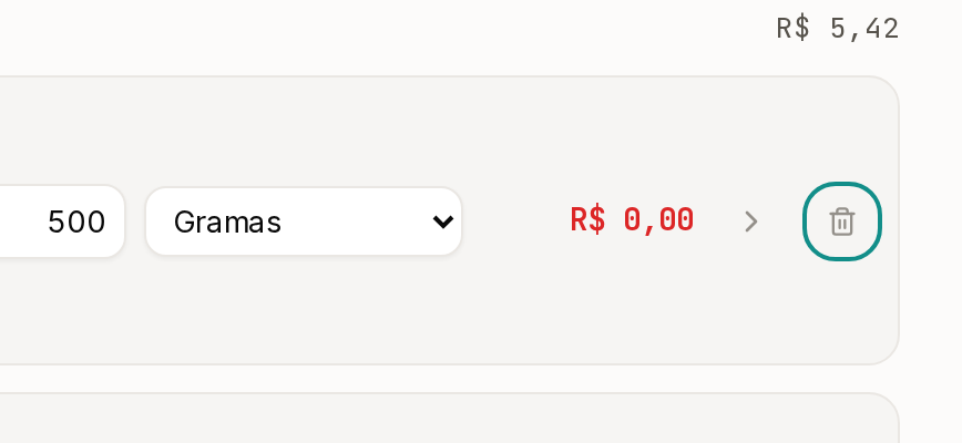 Tela do Calcularte com o elemento deste passo em destaque, em /receitas