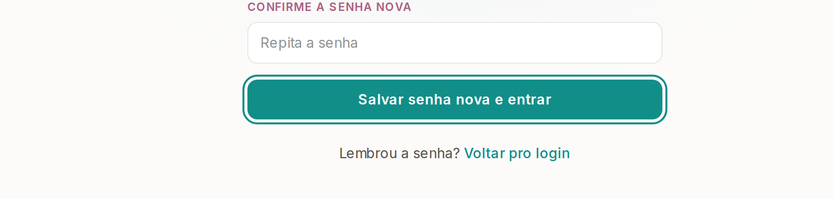 Tela do Calcularte com o elemento deste passo em destaque, em /redefinir-senha