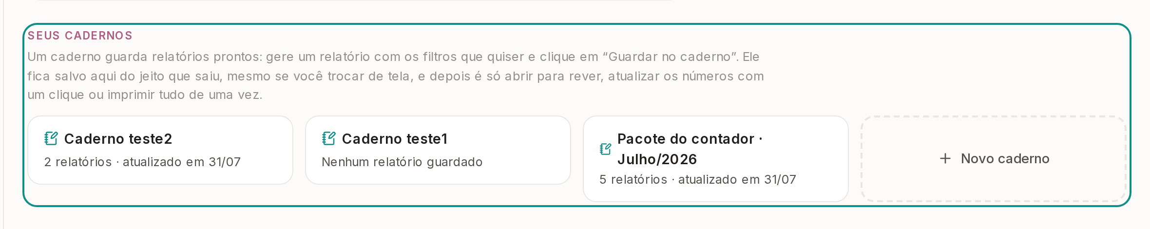 Tela do Calcularte com o elemento deste passo em destaque, em /relatorios