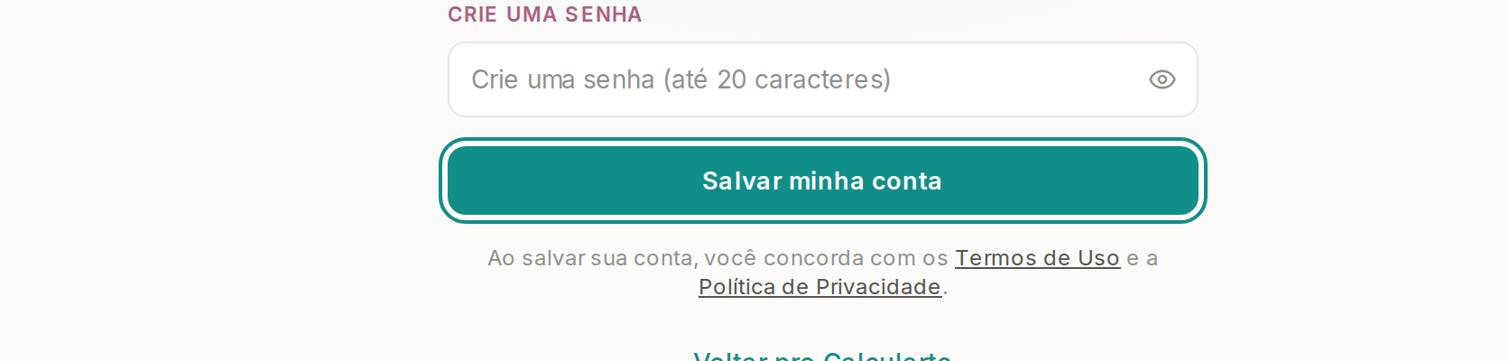 Tela do Calcularte com o elemento deste passo em destaque, em /salvar-conta